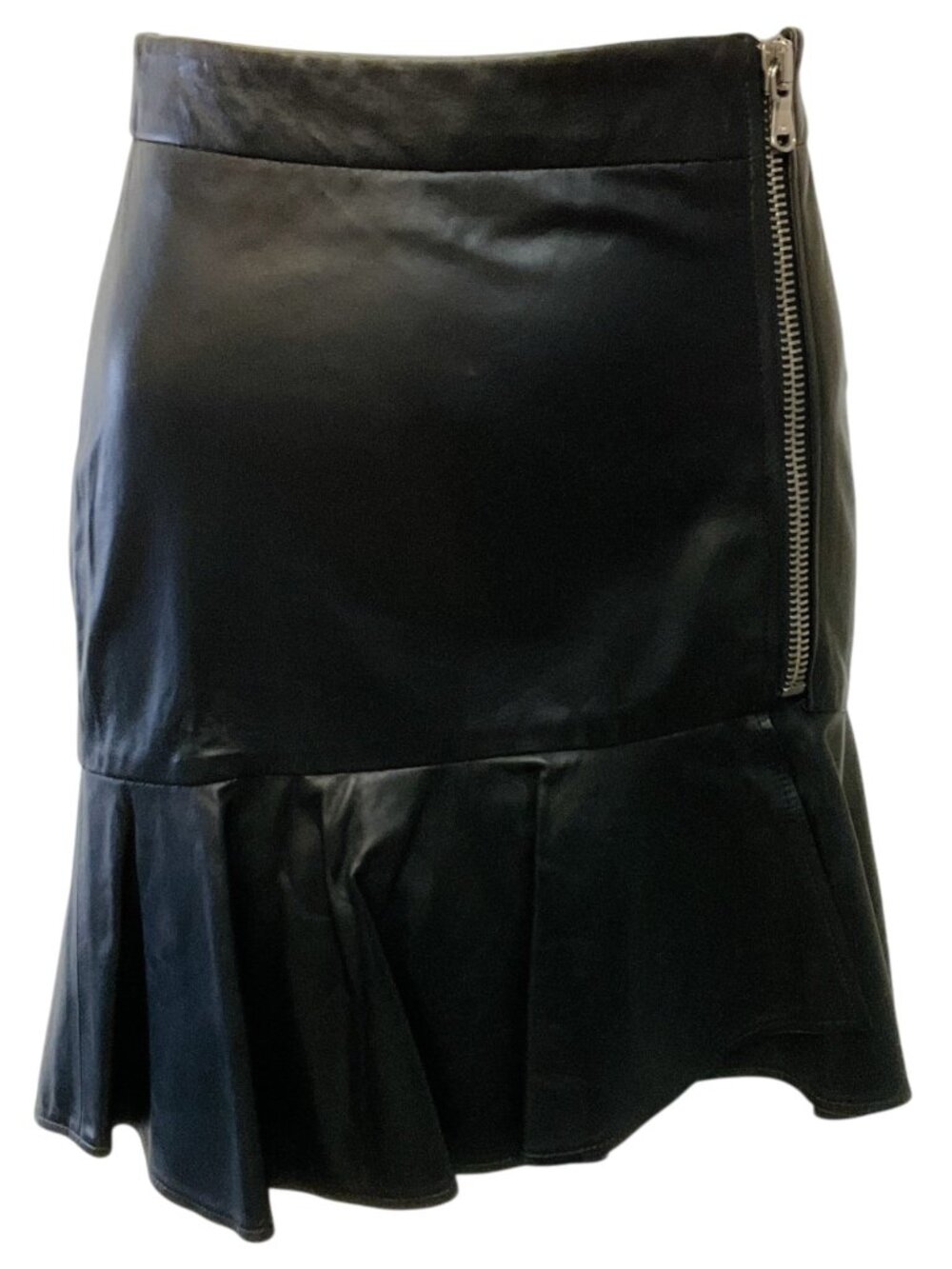 Veronica Beard Black Leather Kaye Mini Skirt